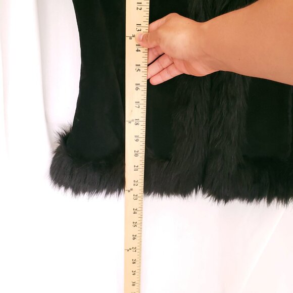 Express Black Leather and Faux Fur Sleeveless Collar Stylish Vest Size Small - Picture 5 of 16